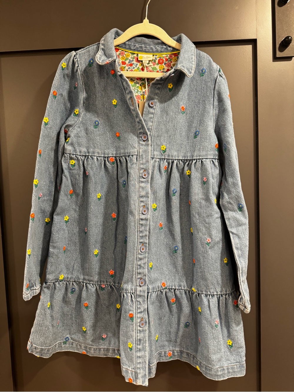 Mini Boden Embroidered Denim Dress